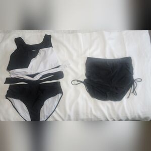 Black and White Two-Piece Swimsuit